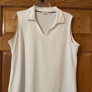 Sleeveless White Collared Women's Top Golf